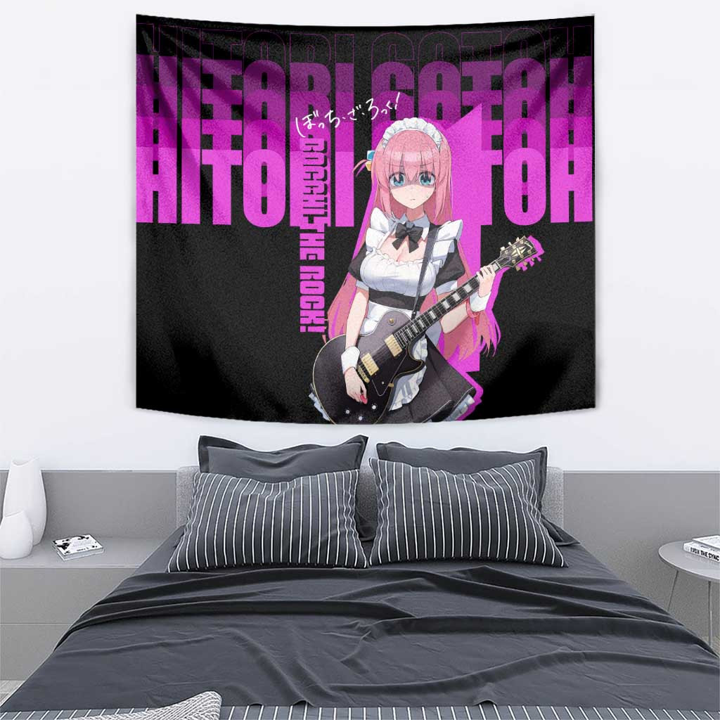 Hitori Gotoh Bocchi The Rock Shy Guitarist Tapestry In Awkward Stage Moment Anime Style
