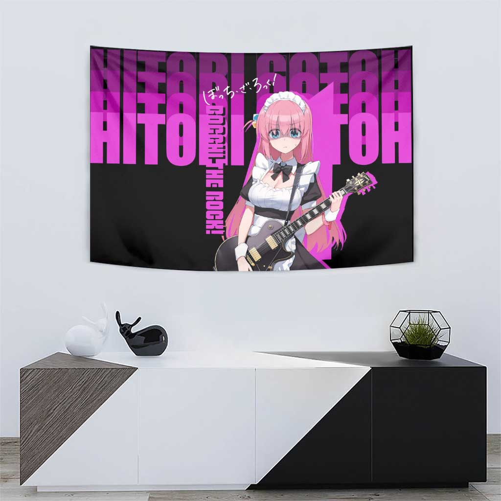 Hitori Gotoh Bocchi The Rock Shy Guitarist Tapestry In Awkward Stage Moment Anime Style