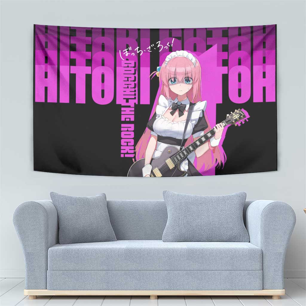 Hitori Gotoh Bocchi The Rock Shy Guitarist Tapestry In Awkward Stage Moment Anime Style