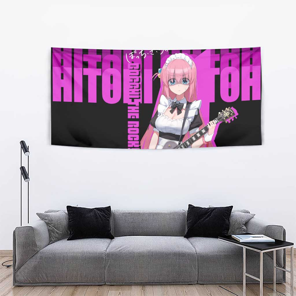 Hitori Gotoh Bocchi The Rock Shy Guitarist Tapestry In Awkward Stage Moment Anime Style