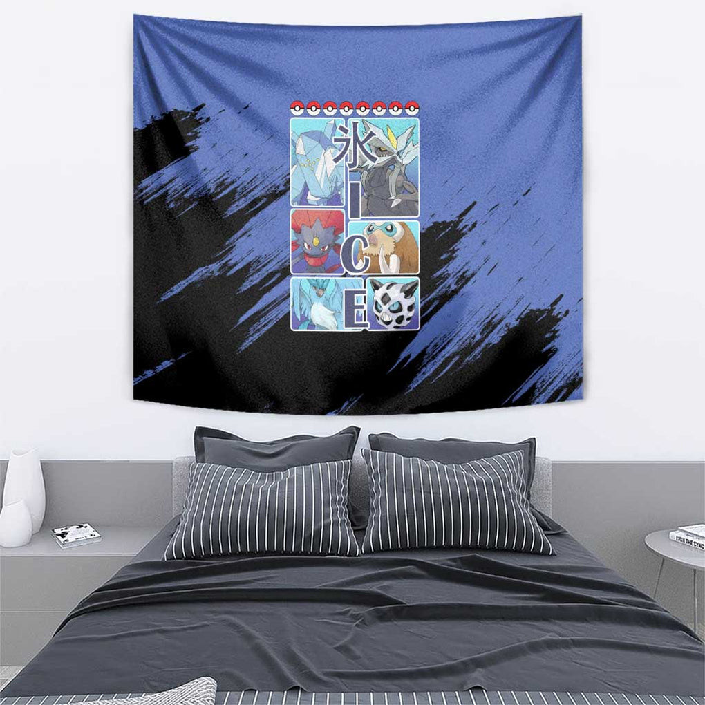 Ice Type Pokemon Tapestry Anime Style