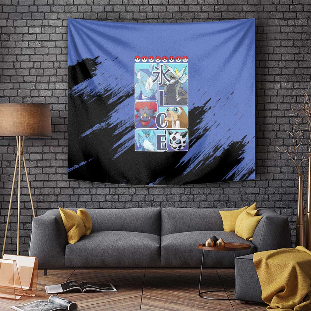Ice Type Pokemon Tapestry Anime Style