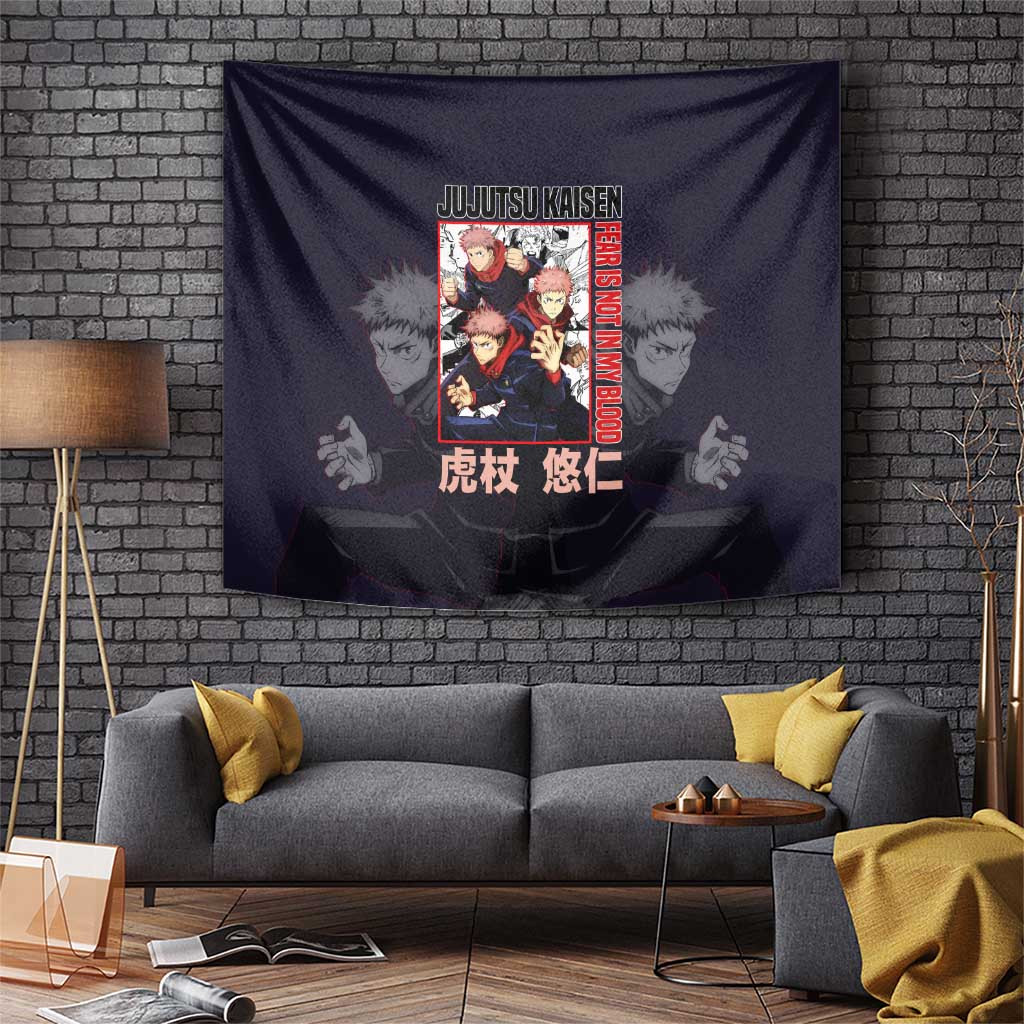 Itadori Yuuji Jujutsu Kaisen Tapestry Anime Fearless Design Graphic Print