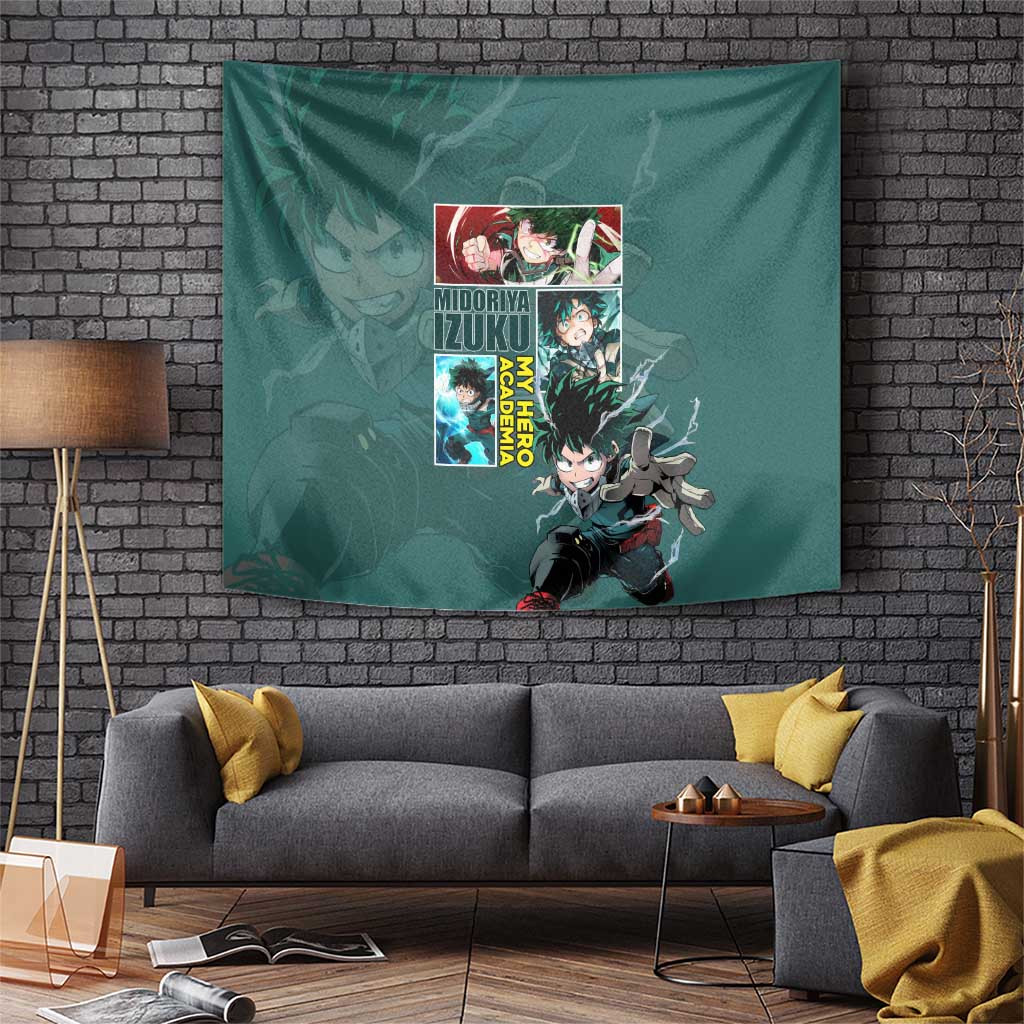 Izuku Midoriya My Hero Academia Tapestry Lightning Action Collage