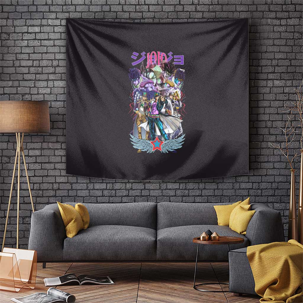 Jotaro Kujo V2 Jojos Bizarre Adventure Tapestry Stand User Pose In Japan Anime Style