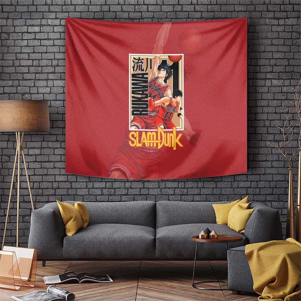 Kaede Rukawa Slam Dunk Tapestry Cool Basketball Ace In Japan Anime Style