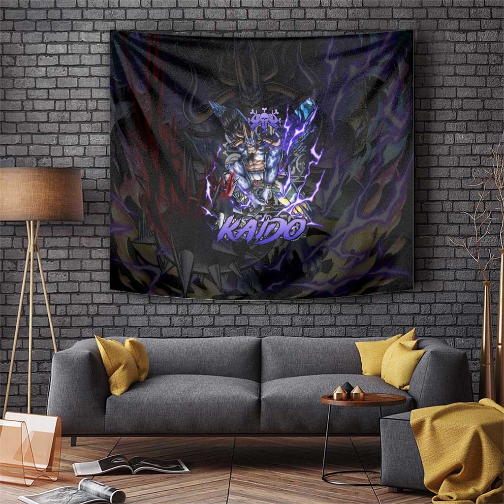 Kaido One Piece Dragon Emperor Tapestry With Thunderous Power Anime Style