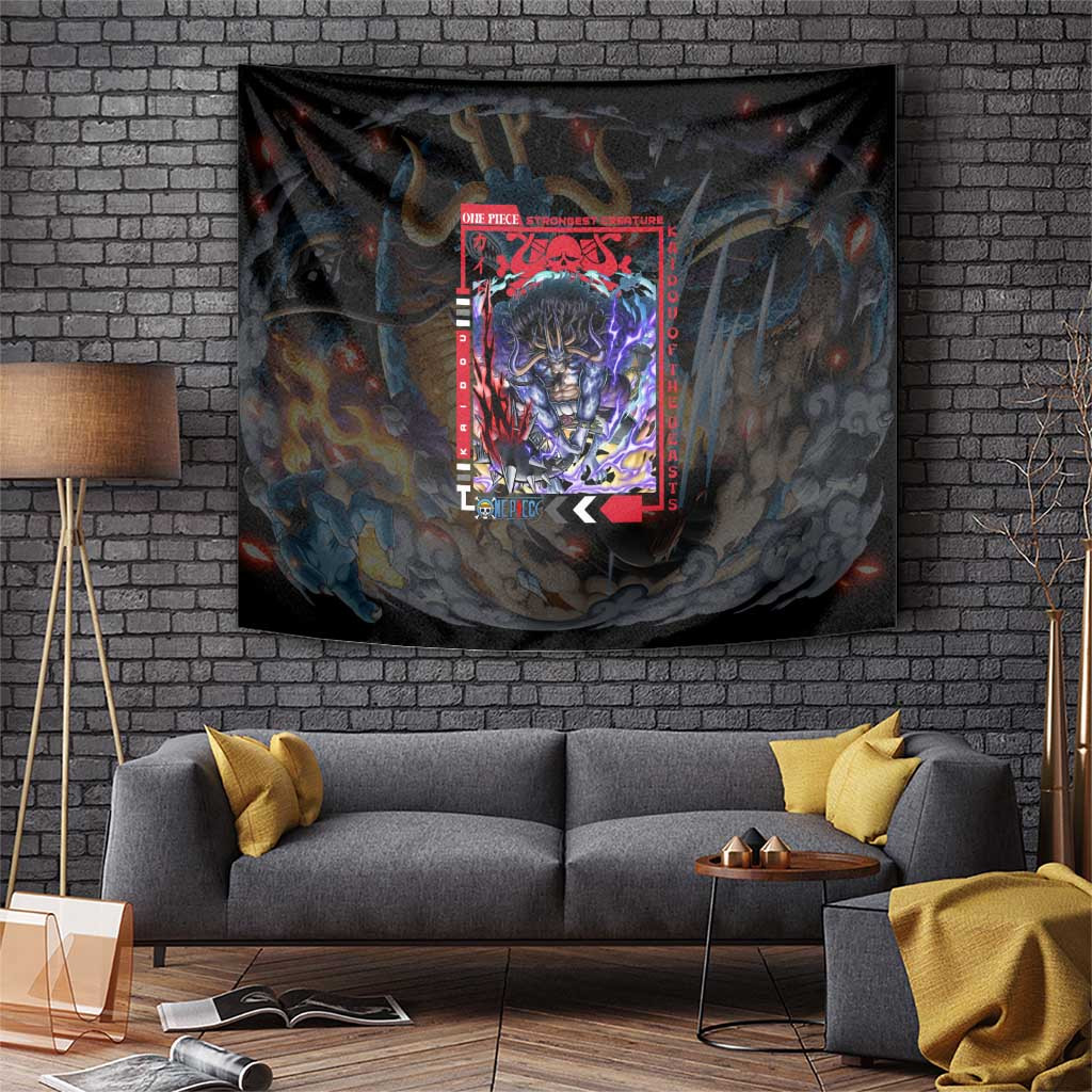 Kaido Tapestry With Dragon Devil Fruit Graphic Black Anime For One Piece Fans