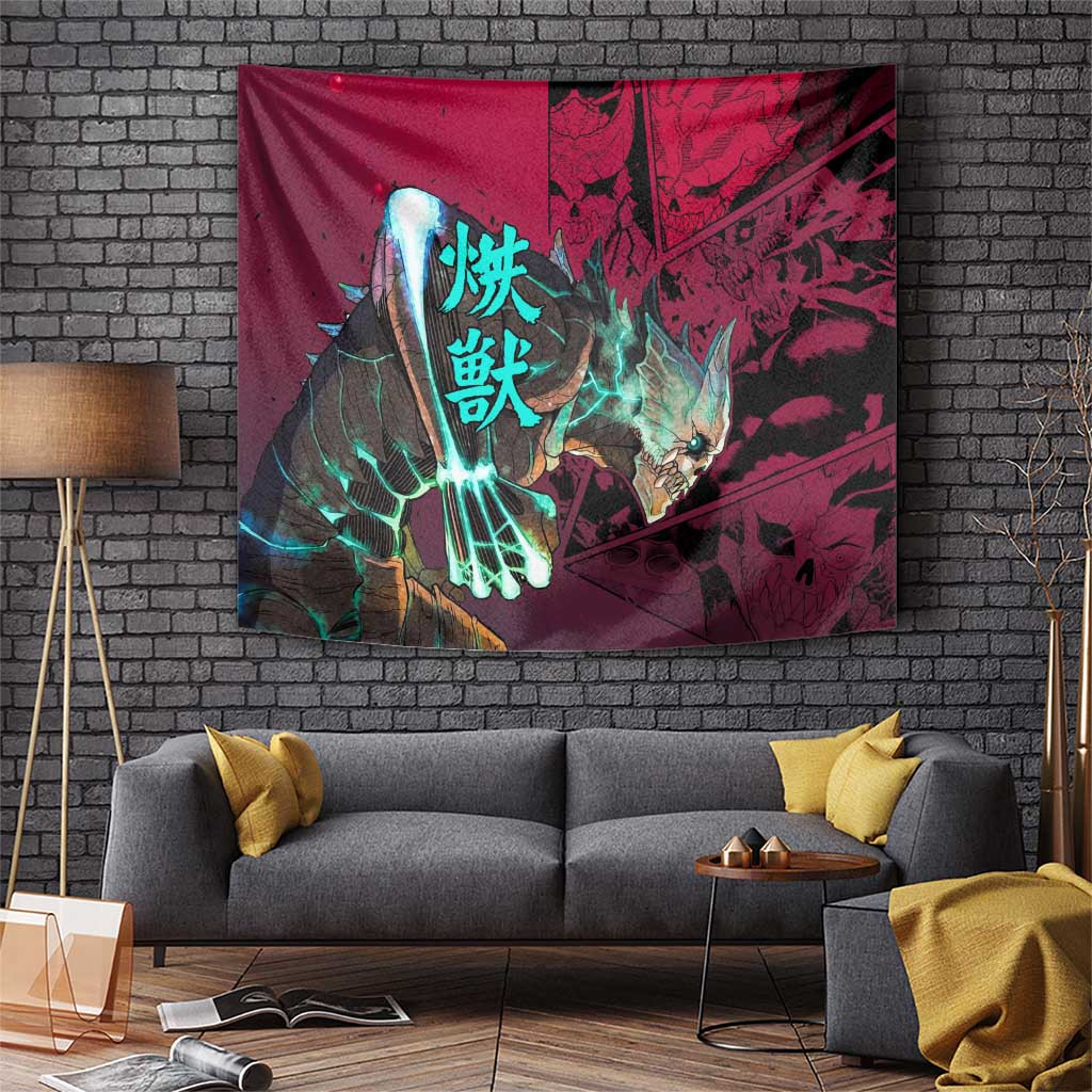 Kaiju No 8 Kafka Hibino Tapestry With Crimson Threat Aura And Monster Core Fusion