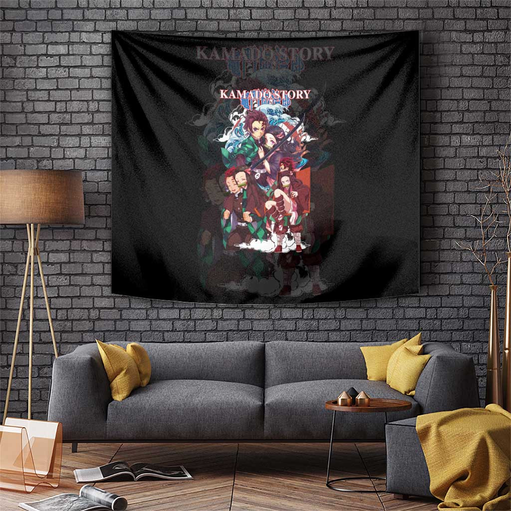 Kamado Tanjiro Story Demon Slayer Tapestry With Nezuko Japan Anime Style