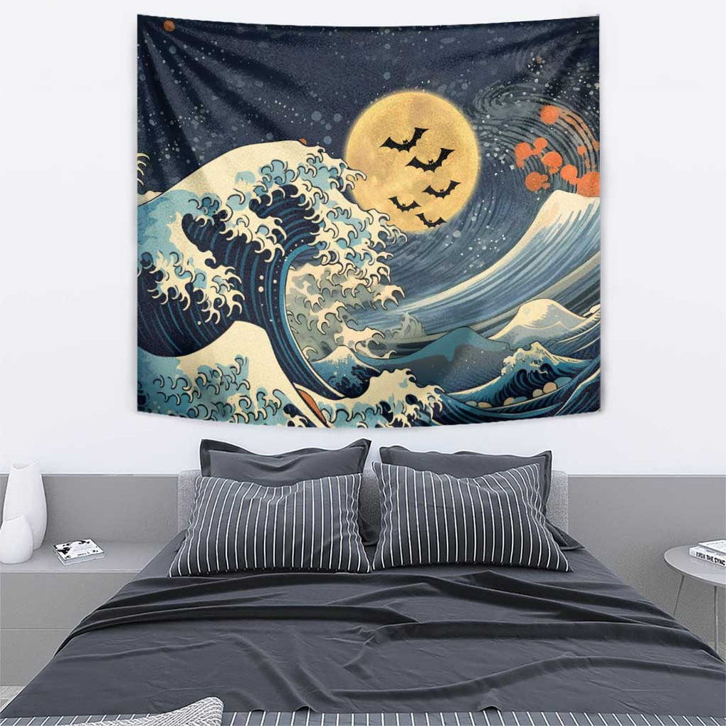 Kanagawa Wave Janpan Halloween Tapestry Japan Art Style