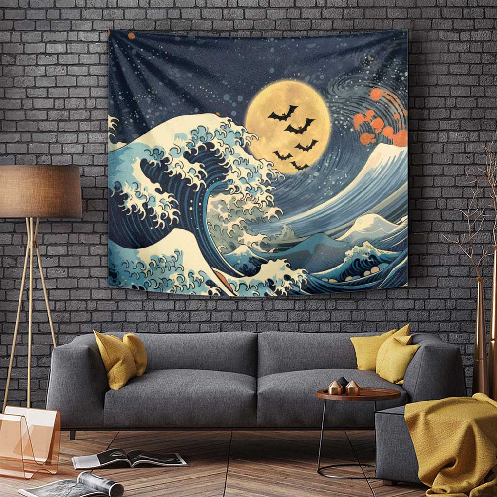 Kanagawa Wave Janpan Halloween Tapestry Japan Art Style