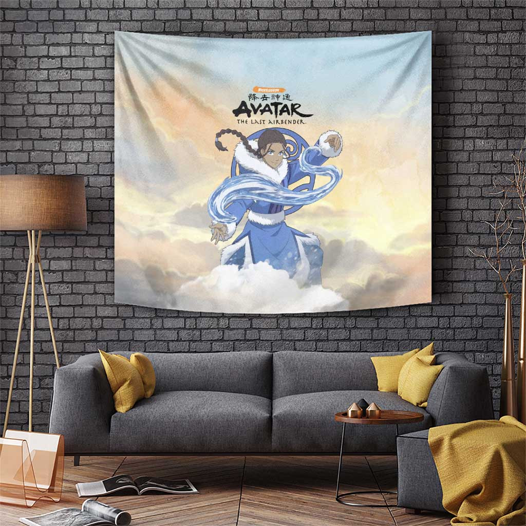 Katara Avatar Waterbender Tapestry With Strong Emotions Japan Anime Style