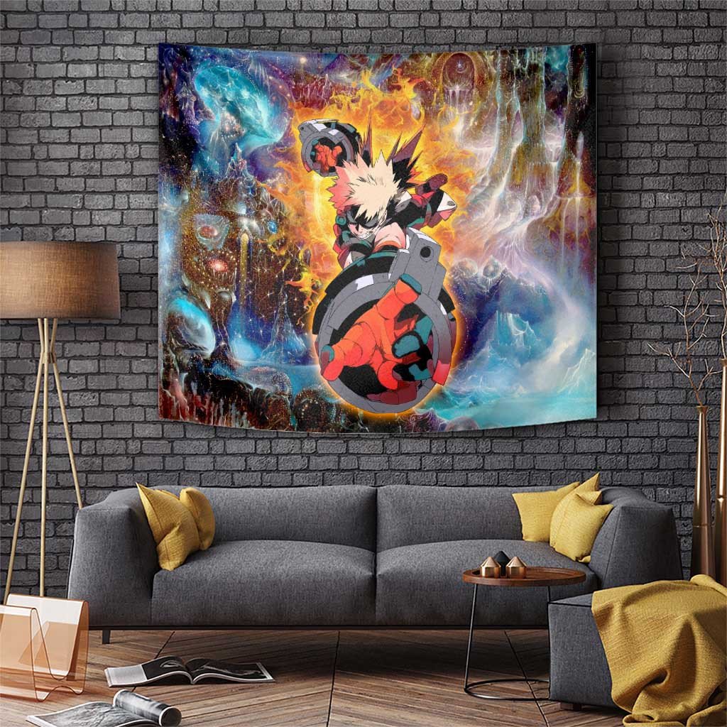 Katsuki Bakugo My Hero Academia Tapestry With Explosive Blast Fury Charge