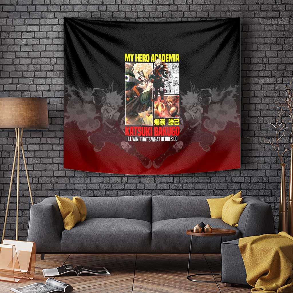 Katsuki Bakugo Tapestry My Hero Academia Anime Explosion Hero Design