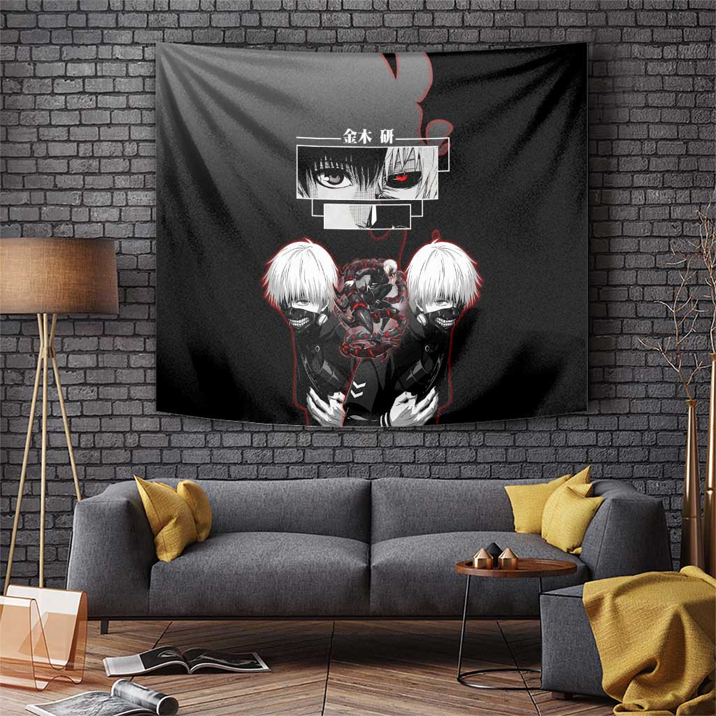 Ken Kaneki Tokyo Ghoul Tapestry Tokyo Ghoul Masked Ghoul Eye Split Design