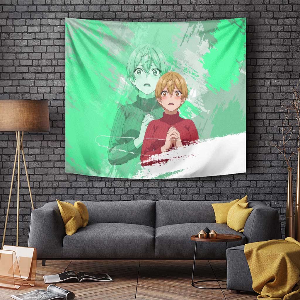 Kinemi Miki Blue Period Thoughtful Painter Tapestry With Reserved Style Anime Style