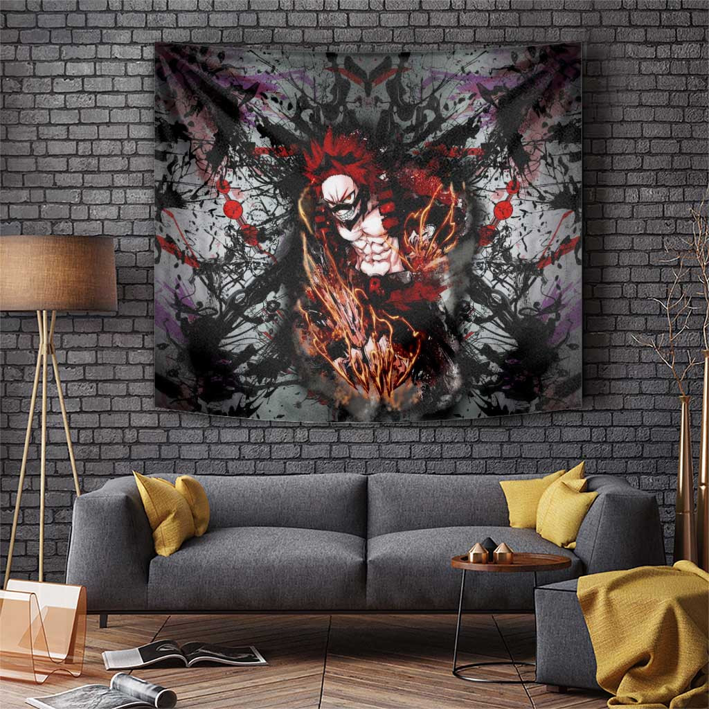 Kirishima My Hero Academia Tapestry With Fierce Riot Impact Background