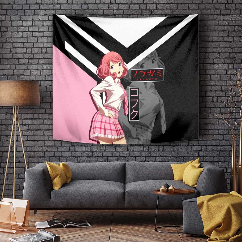 Kofuku Noragami Tapestry Anime Character Design Pink And Black