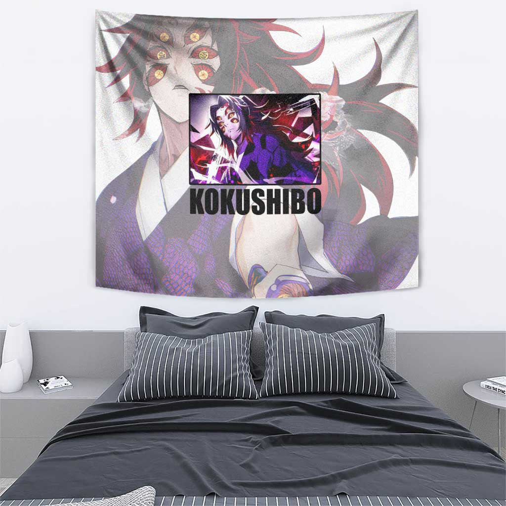 Kokushibo Kimesu No Yaiba Tapestry Japan Anime Style