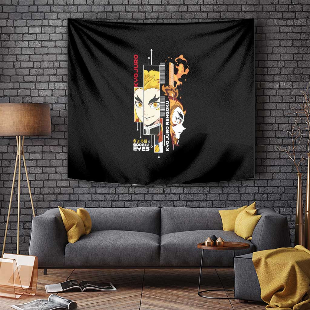 Kyojuro Rengoku Tapestry Demon Slayer Flame Hashira Anime