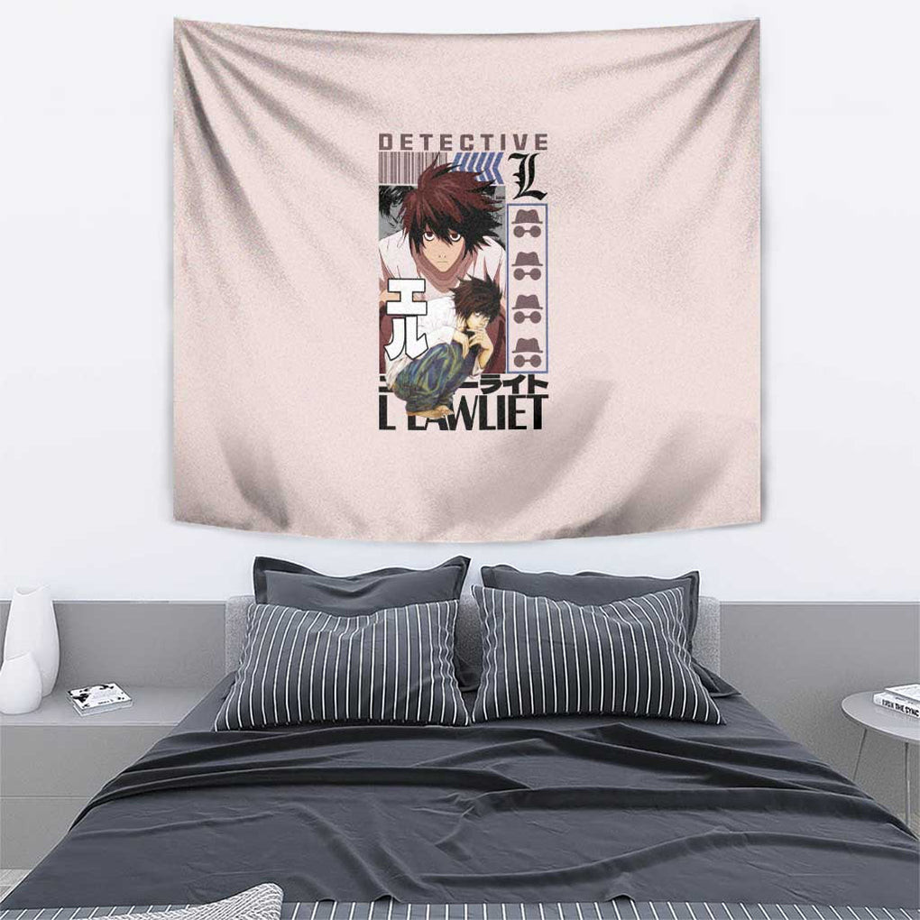 L Death Note Tapestry Anime Style