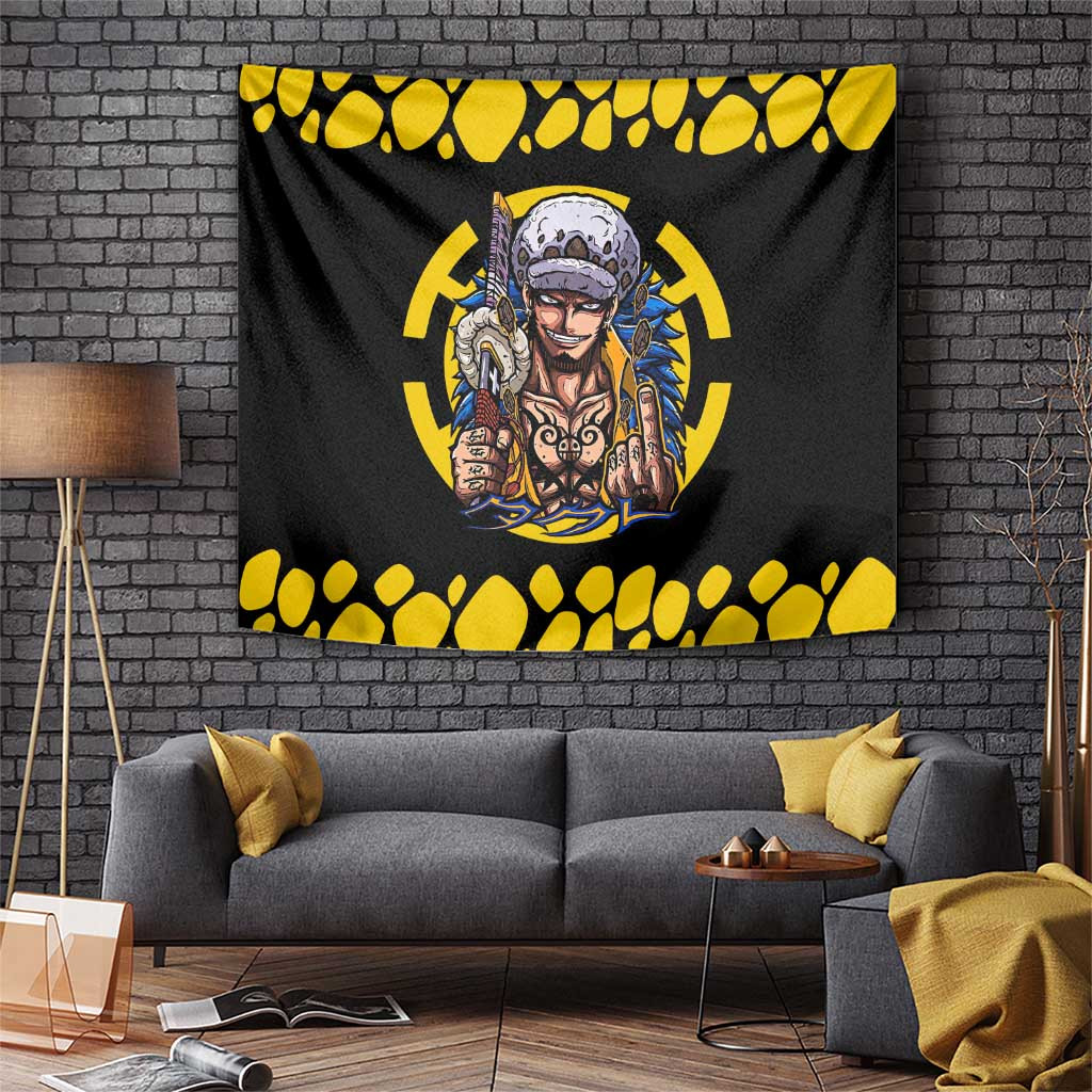 Law One Piece Surgeon Of Death Tapestry In Tactical Pose Japan Anime Style