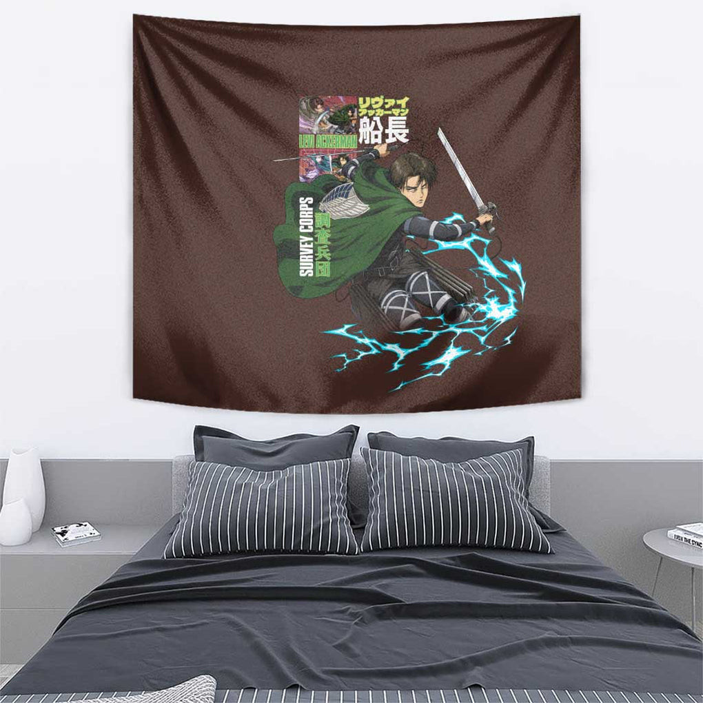 Levi Ackerman V3 Attack On Titan Tapestry Anime Style