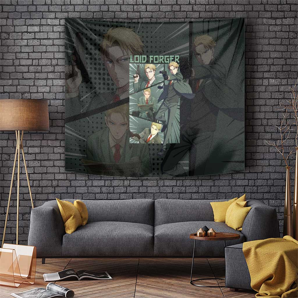 Loid Forger Spy X Family Tapestry Calm Spy Dad In Tactical Gear Anime Style