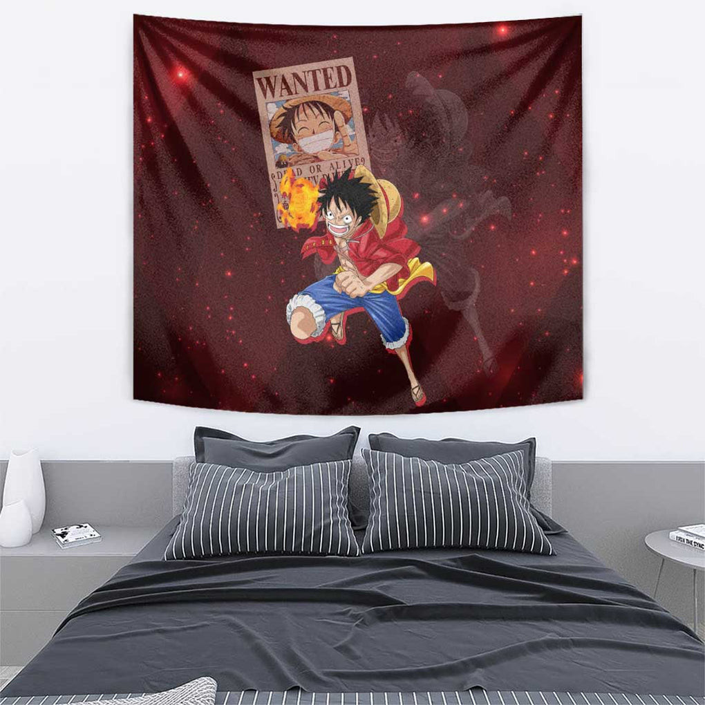 Luffy Straw Hat One Piece Tapestry Anime Style