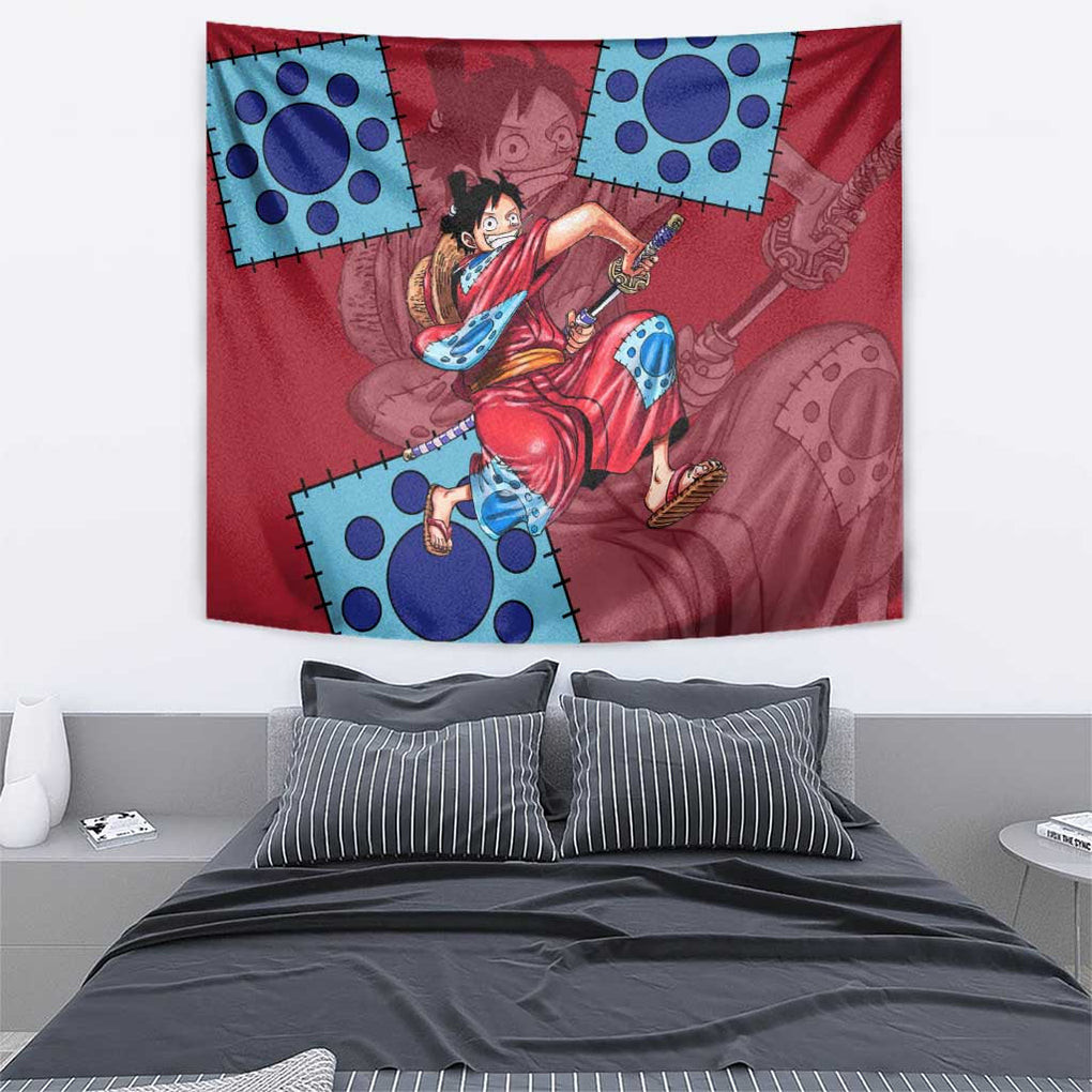 Luffy Wano One Piece Tapestry Anime Style