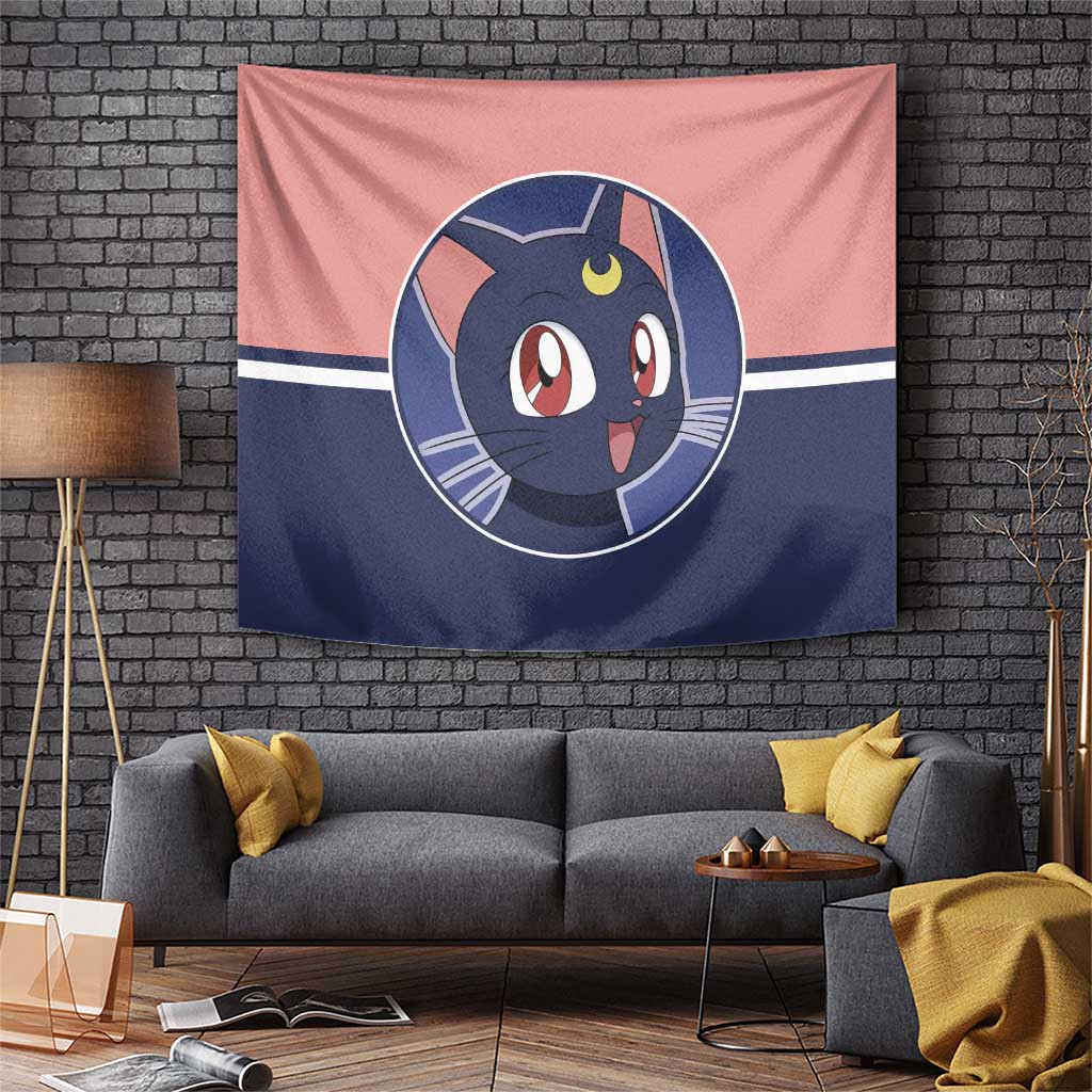 Luna Sailor Moon Tapestry Magical Cat Companion Japan Anime Style