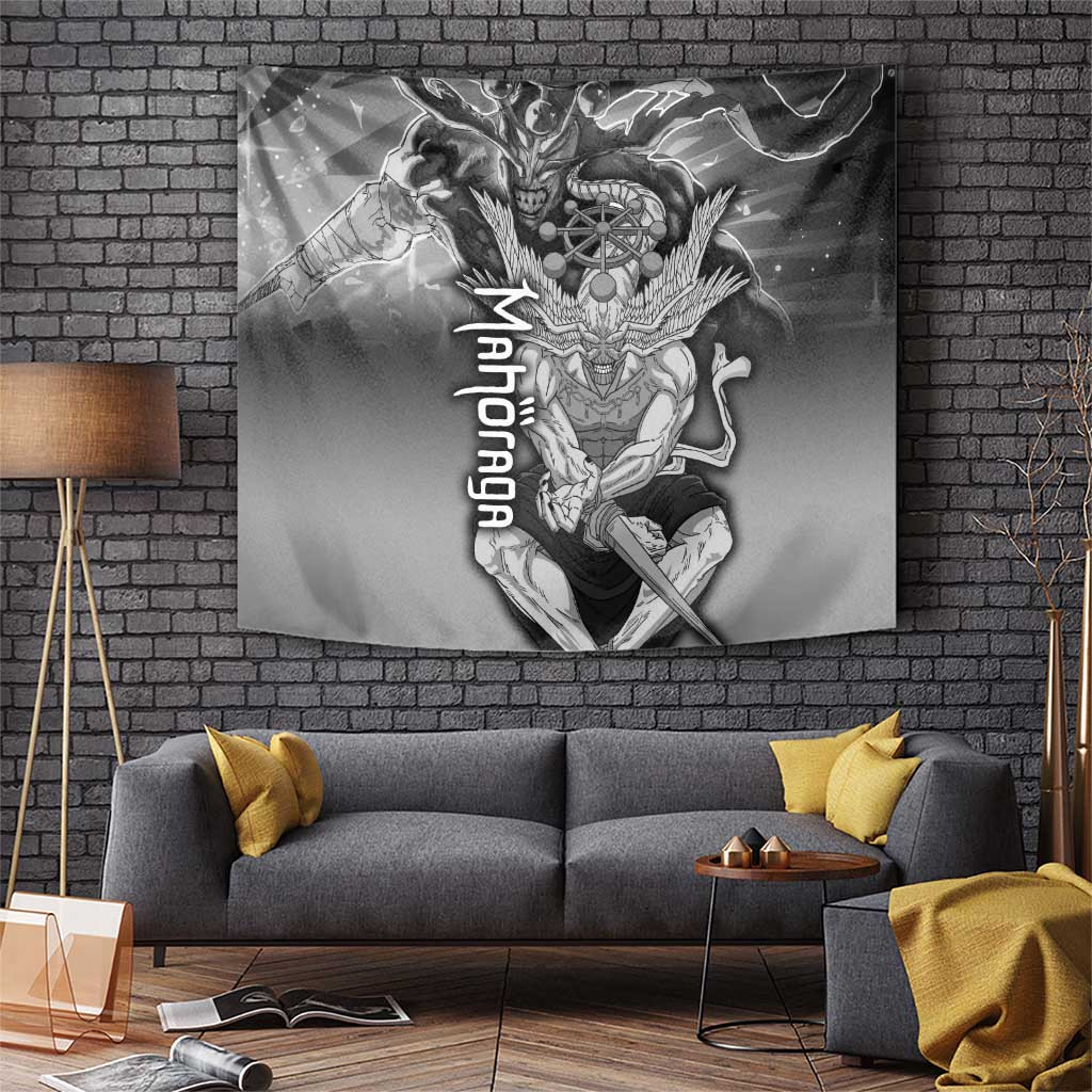 Mahoraga Jujutsu Kaisen Shikigami Tapestry With Rotating Divine Wheel Anime Style
