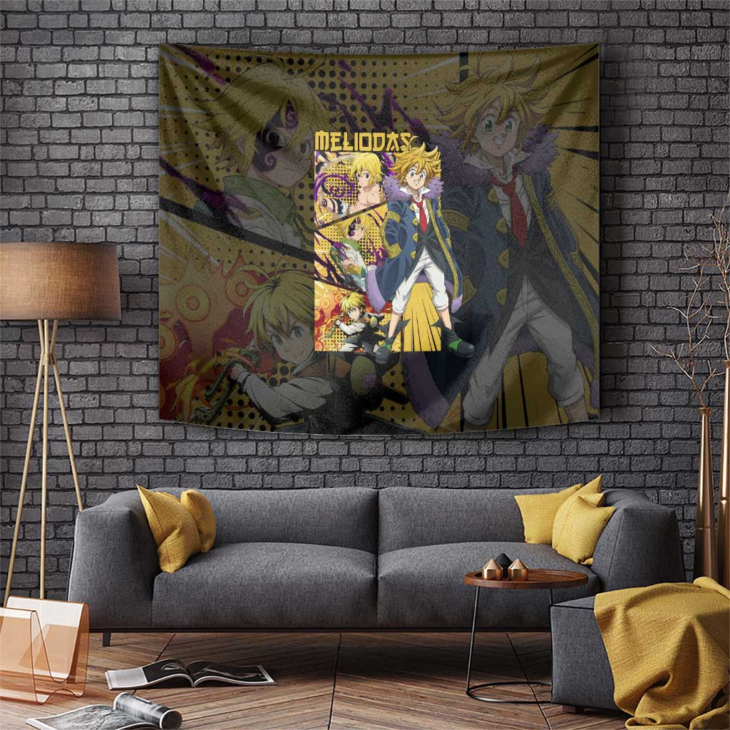 Meliodas Nanatsu No Taizai Dragon Sin Of Wrath Tapestry With Sword Stance Anime Style