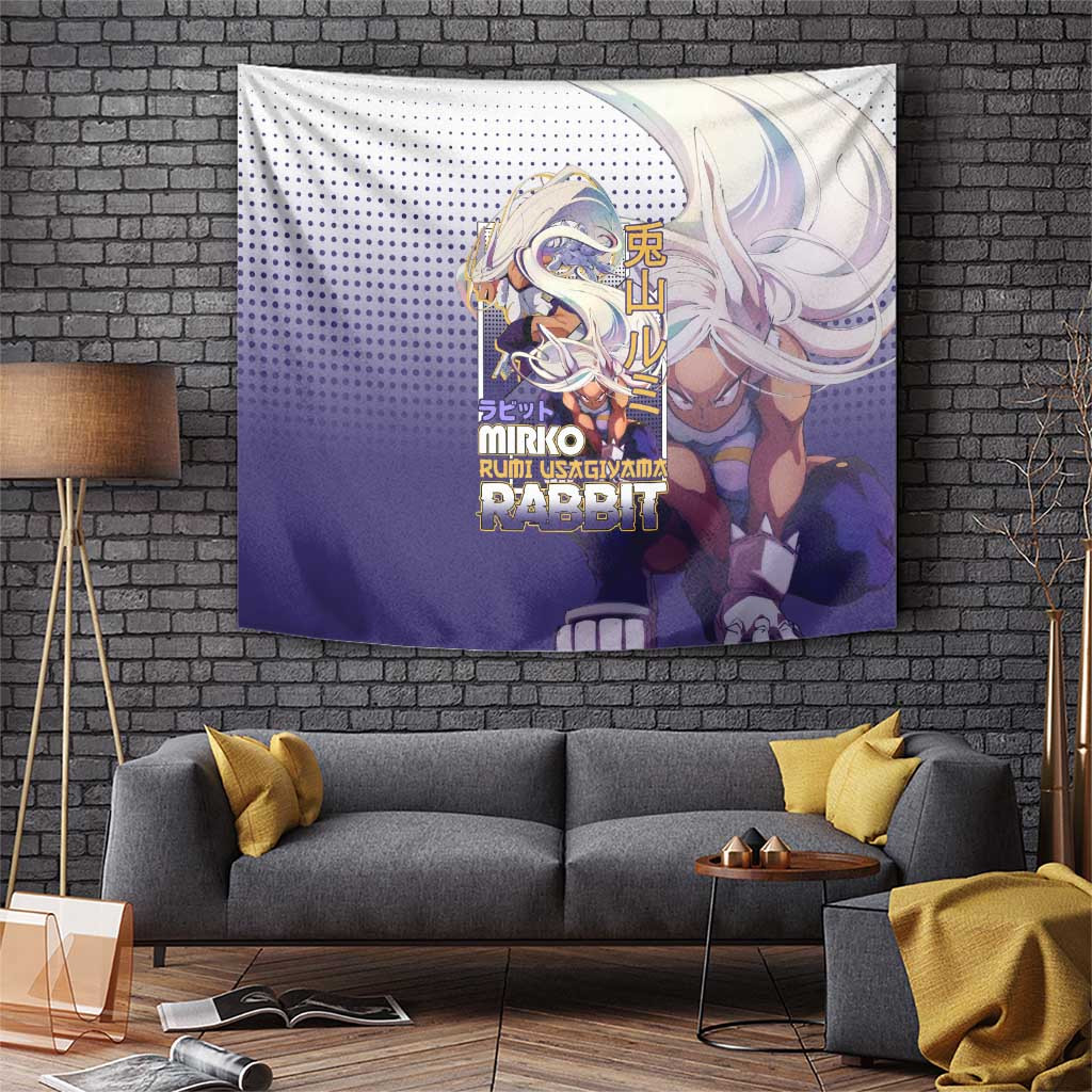 Mirko My Hero Academia Tapestry With Action Pose And Rabbit Theme