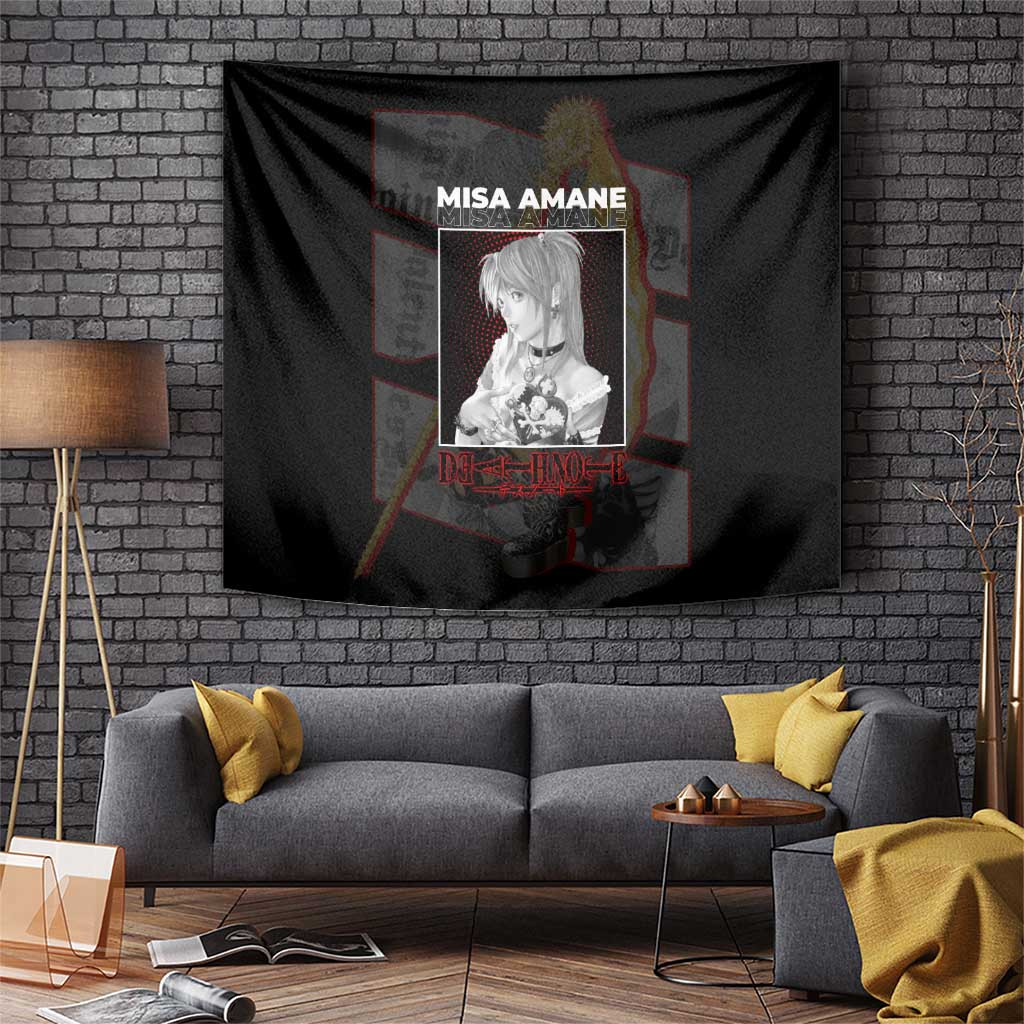 Misa Amane Death Note Stylish Idol Tapestry With Gothic Outfit Anime Style