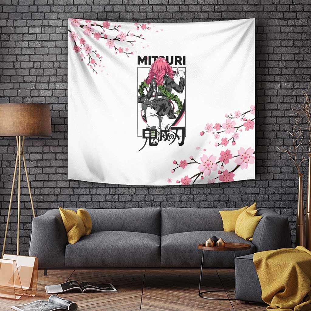 Mitsuri Kanroji Demon Slayer Tapestry Love Hashira Cherry Blossom