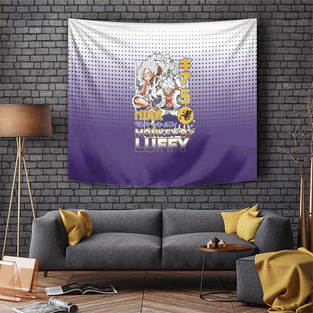 Monkey D Luffy One Piece Tapestry With Godlike Gear 5 Awakening