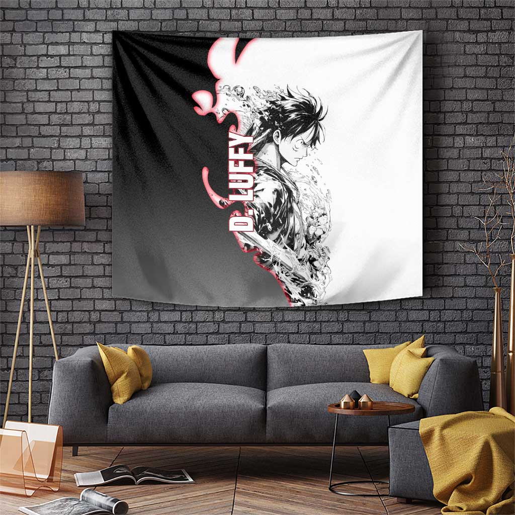 Monkey D Luffy One Piece Tapestry With Monochrome Future Pirate King Manga Art