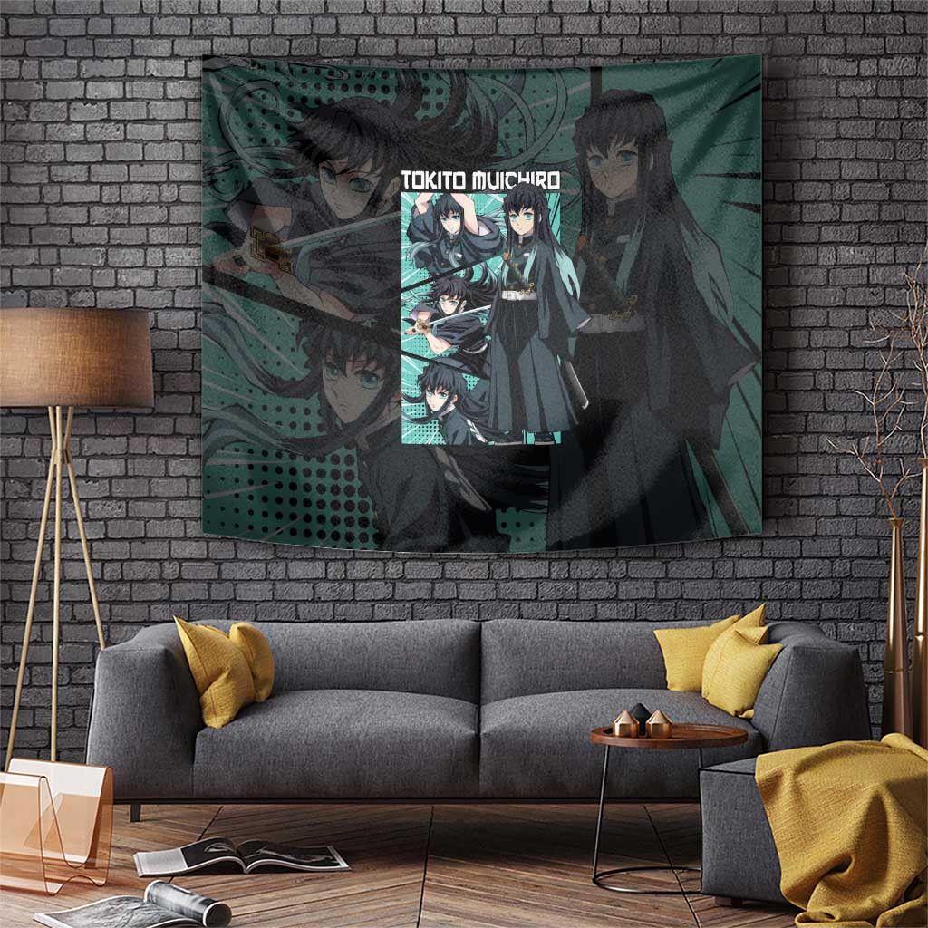 Muichiro Tomioka Demon Slayer Mist Tapestry And Water Hashira Fusion Japan Anime Style