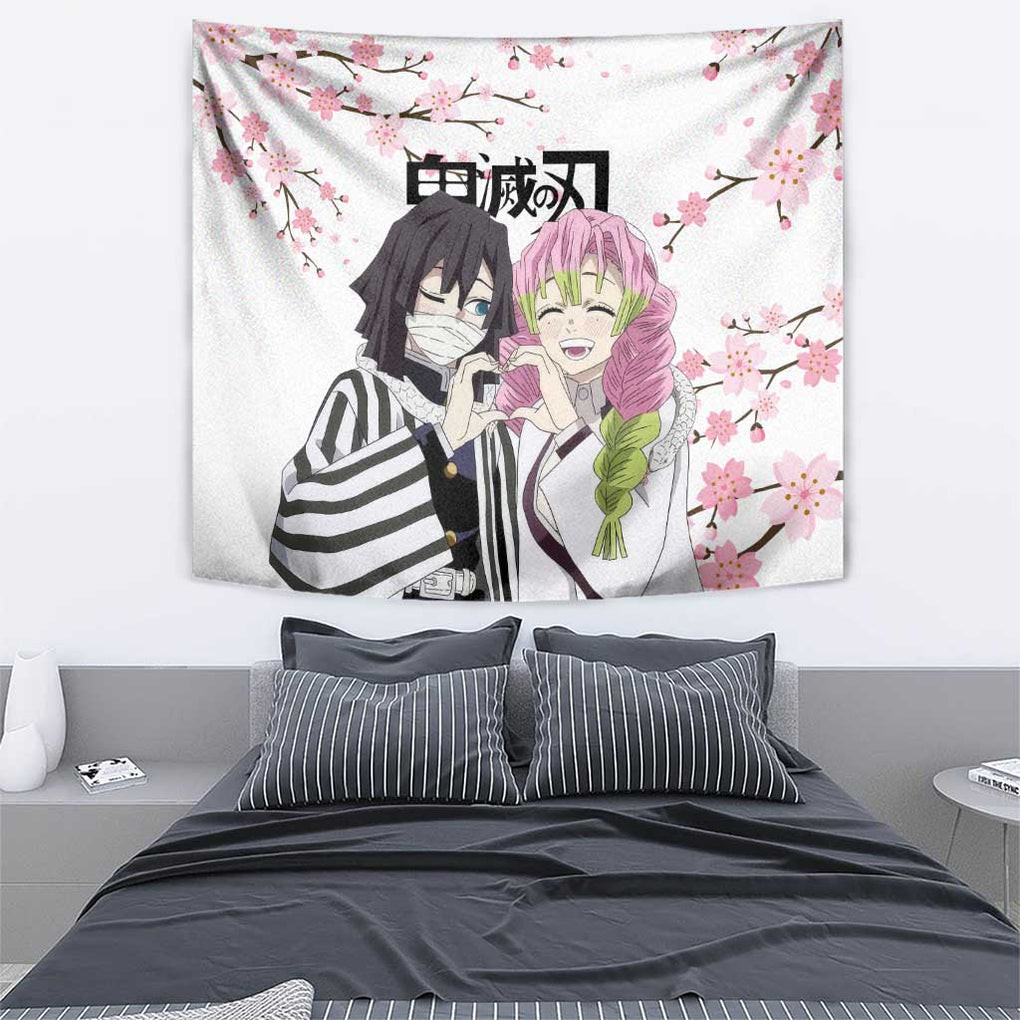 Mutsuri And Obanai Demon Slayer Tapestry Anime Style