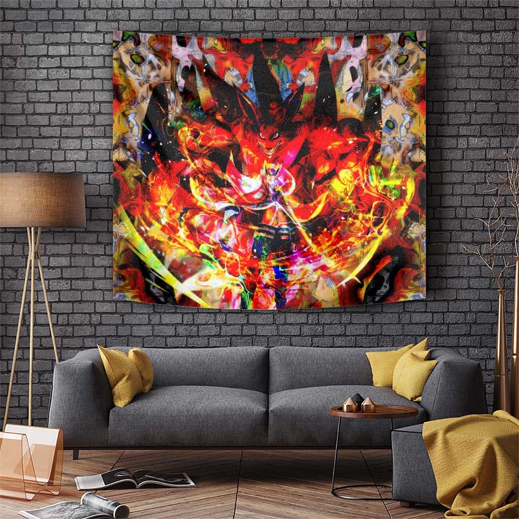 Naruto Baryon Mode Tapestry Kurama Fusion Fire Aura Anime