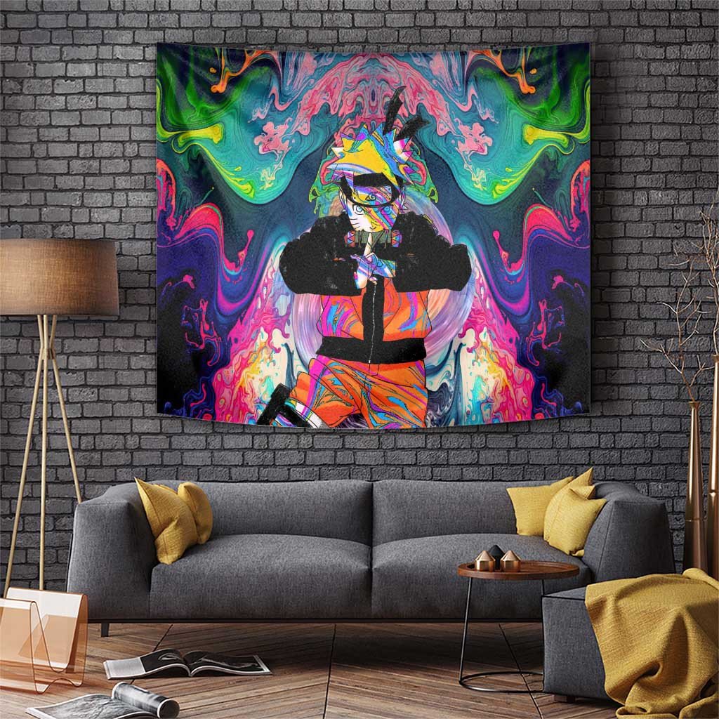 Naruto Uzumaki Naruto Tapestry With Colorful Abstract Chakra Energy