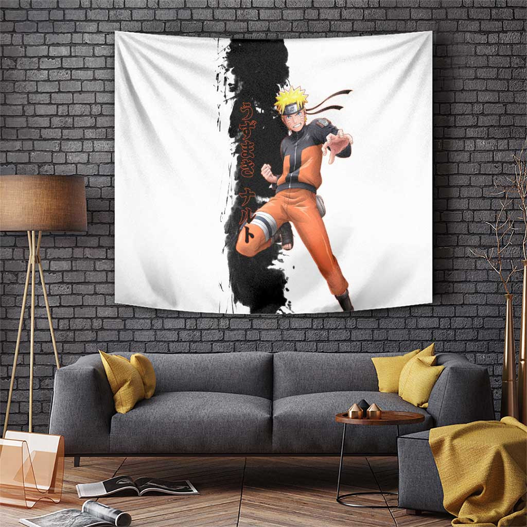 Naruto Uzumaki Shippuden Tapestry With Rasengan Shadow Clone And Fiery Determination
