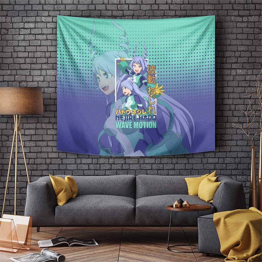 Nejire Hado My Hero Academia Tapestry Wave Motion Energetic Dot Gradient Style