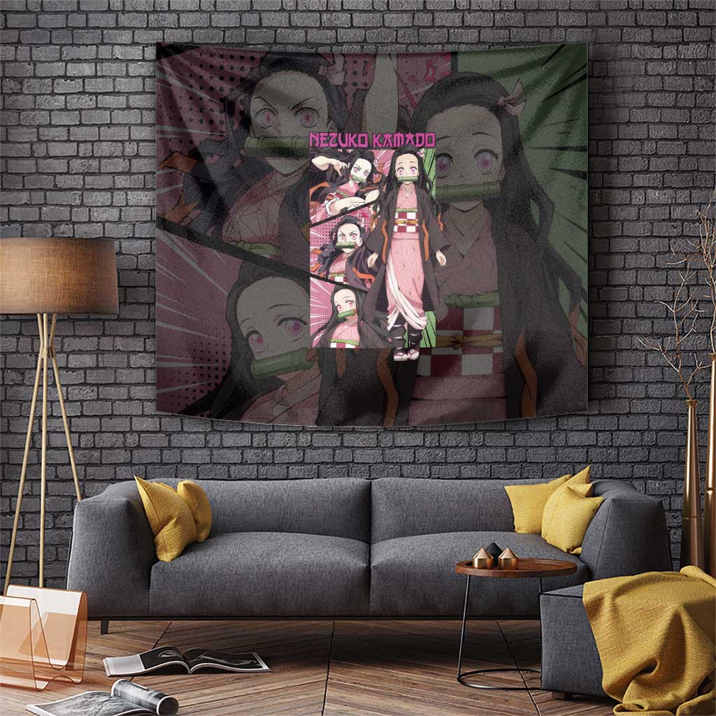 Nezuko Kamado Demon Slayer Demon Form Tapestry With Gentle Soul Japan Anime Style