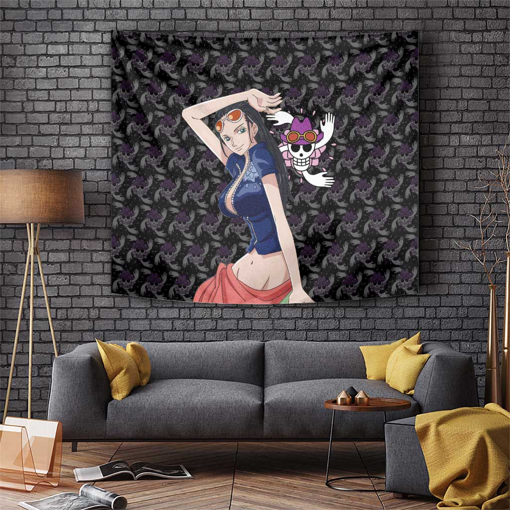 Nico Robin One Piece Island Look Tapestry With Floral Vibes Anime Mix Hawaii Style