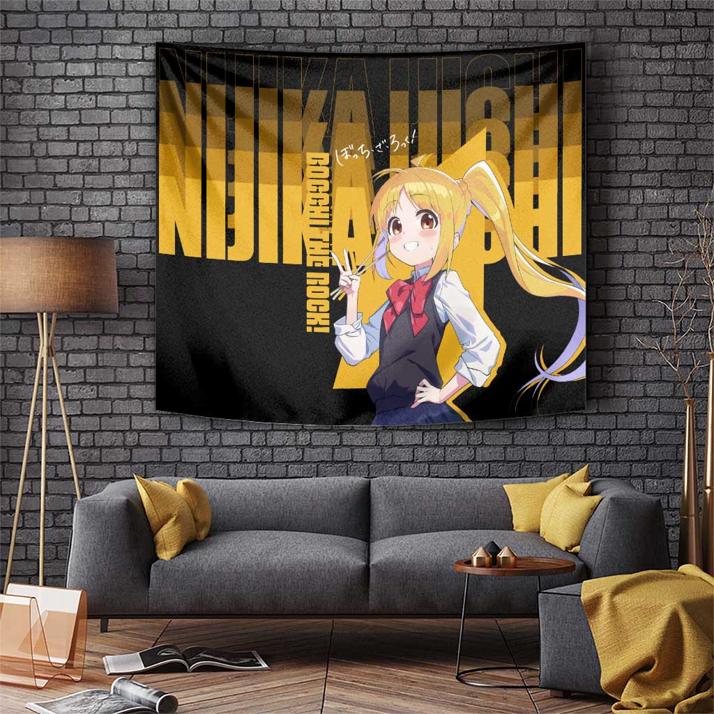 Nijika Ijichi Bocchi The Rock Passionate Drummer Tapestry With Yellow Hair Anime Style