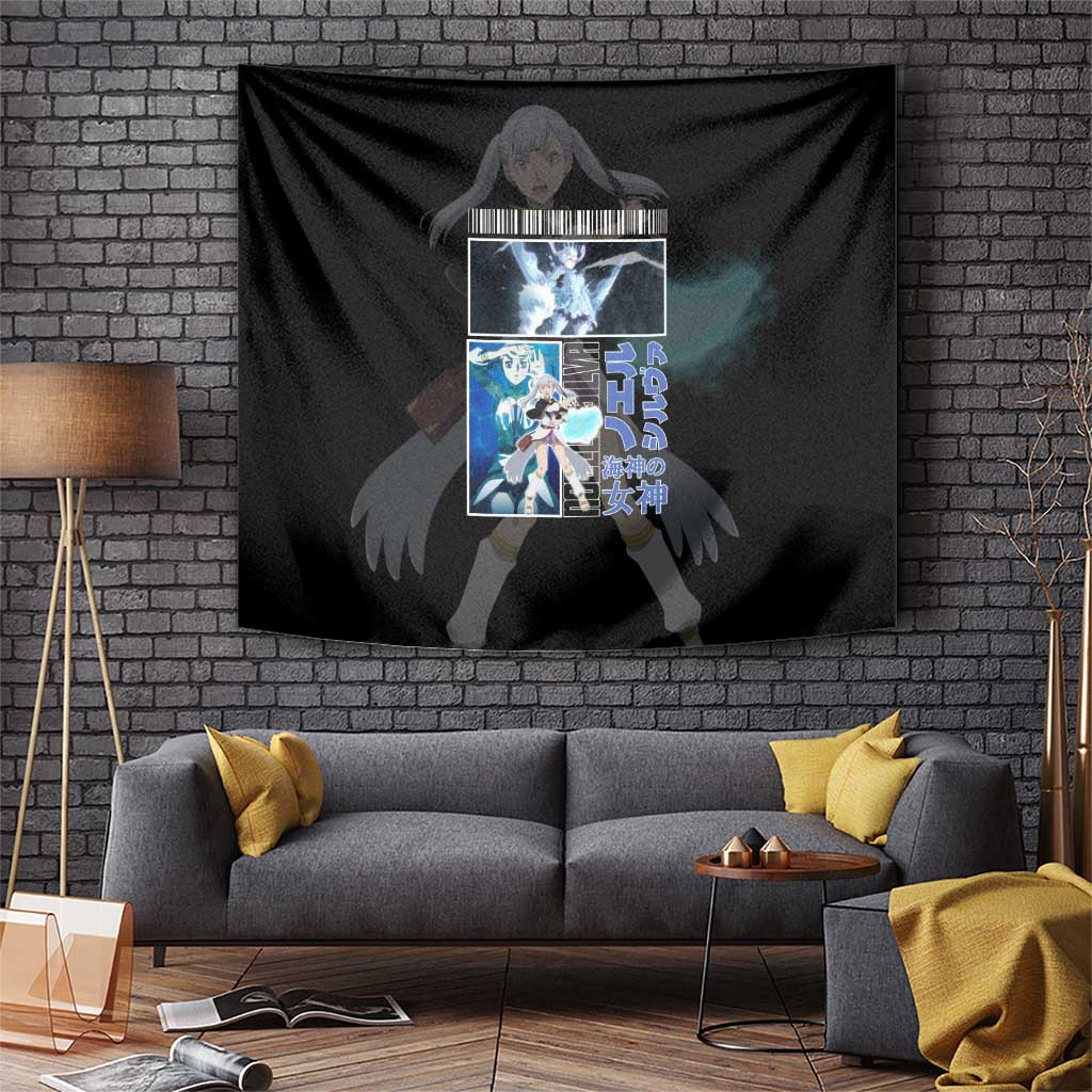 Noelle Silva Black Clover Tapestry With Black Bull Crest Ocean Spell Aura