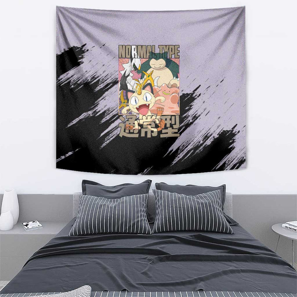 Normal Type Pokemon Tapestry Anime Style